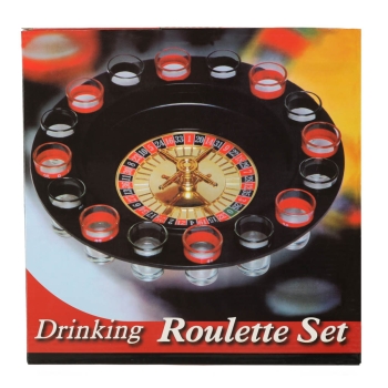 Imprezowa ruletka alkoholowa gra zestaw prezent na urodziny + kieliszki 16 szt.