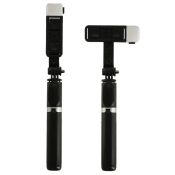 Kijek do selfie z pilotem Bluetooth statyw tripod lampka LED czarny