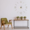 Zegar Ścienny naklejany DIY 3D regulowany rzymski srebrny 130cm