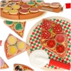 Pizza drewniany zestaw do zabawy na rzep akcesoria łopatka nóż talerz nauka krojenia 20cm
