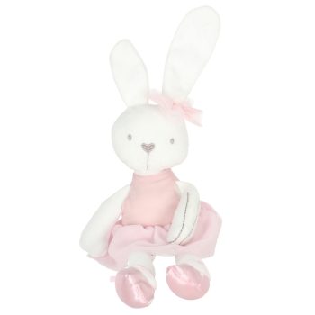Maskotka pluszowa pluszak przytulanka królik zajączek w różowej sukience 42cm