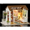 Domek dla lalek drewniany salon model do złożenia LED 8008-A 20,6cm