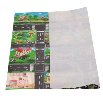 Mata edukacyjna do zabawy miasto ulica + znaki drogowe wodoodporna kolorowa 130x100cm