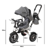 Rowerek trójkołowy Trike Fix V3 rower spacerówka 3w1 obracany 360 wolne koło szary