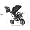 Rowerek trójkołowy Trike Fix V3 rower spacerówka 3w1 obracany 360 wolne koło czarny