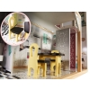 Domek dla lalek drewniany MDF mebelki 122cm XXL LED