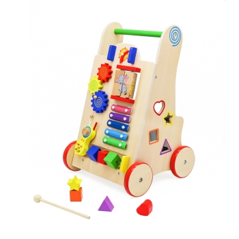 Pchacz chodzik drewniany kostka edukacyjna 6w1