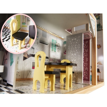Domek dla lalek drewniany MDF mebelki 122cm XXL LED