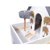 Domek dla lalek drewniany MDF mebelki 78cm czarny LED