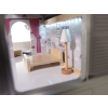 Domek dla lalek drewniany MDF mebelki 78cm czarny LED