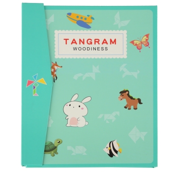 Tangram książeczka magnetyczna układanka montessori klocki gra logiczna 3D