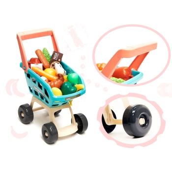 Supermarket sklep kasa fiskalna + wózek miętowy
