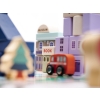 Klocki drewniane edukacyjne miasto puzzle 135el.