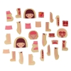 Puzzle drewniane warstwowe budowa ciała montessori dziewczynka