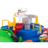 Tor przeszkód interaktywny samochodowy wyścigi parking 4 pojazdy auto autobus radiowóz wóz strażacki helikopter 24x24cm XL