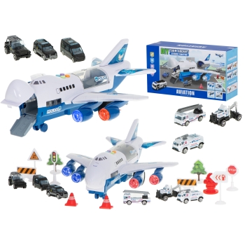 Transporter samolot + 6 aut policja bok/przód