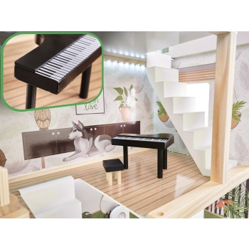 Domek dla lalek drewniany LULILO FLORO boho LED 78cm