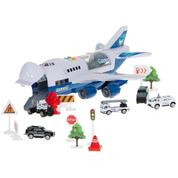 Transporter samolot + 6 aut policja bok/przód