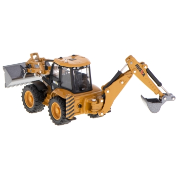 Koparka ładowarka metalowa z ruchomymi łyżkami Die-Cast H-toys 1704 1:50