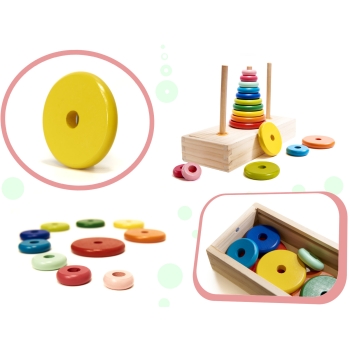 Piramida drewniana z podstawą wieża sorter