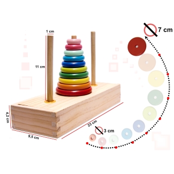 Piramida drewniana z podstawą wieża sorter