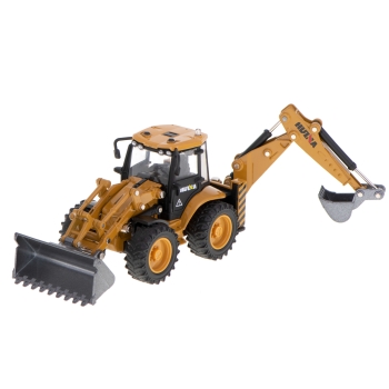 Koparka ładowarka metalowa z ruchomymi łyżkami Die-Cast H-toys 1704 1:50