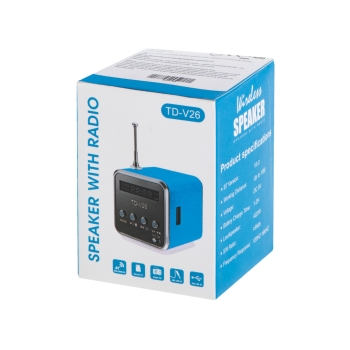 Radio akumulatorowe przenośne głośnik Bluetooth LCD TD-V26