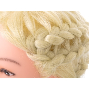 Główka głowa treningowa fryzjerska naturalne włosy blond
