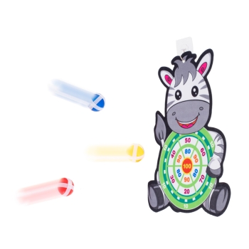 Tarcza Dart z rzutkami piłkami na rzep celowanie rzut do celu zebra