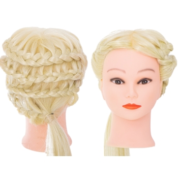Główka głowa treningowa fryzjerska naturalne włosy blond