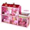 Domek dla lalek Villa lalka mebelki zestaw różowy 44cm