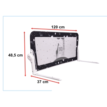 Barierka osłona ochronna do łóżka otwierana 120cm czarna