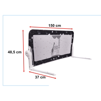Barierka osłona ochronna do łóżka otwierana150cm czarna