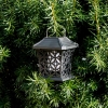 Lampa solarna ogrodowa ażurowa latarenka wisząca wbijana lampion 12 LED