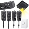 Lampa solarna ogrodowa ażurowa latarenka lamion LED czujnik zmierzchu wbijana 4szt.