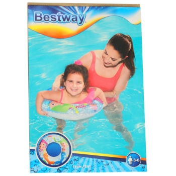 Kółko do pływania koło dmuchane kółko plażowe syrenki 60 kg BESTWAY 36113 51 cm