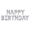 Balon foliowy dekoracja urodzinowa Happy Birthday srebrna 340cm x 35cm