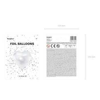 Balon foliowy Serce białe 45cm