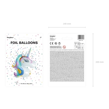 Balon foliowy Jednorożec 73cm x 90cm