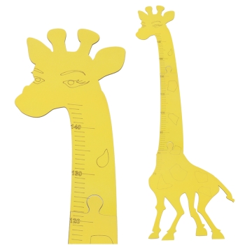 Miarka wzrostu drewniana żyrafa 125 cm żółta