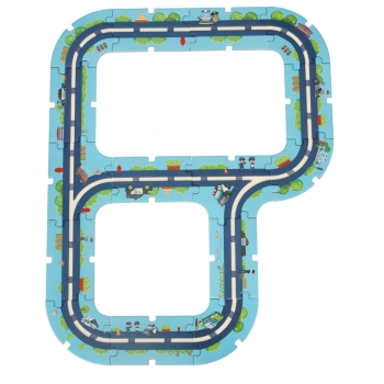 Tor samochodowy puzzle policja auto z napędem znaki drogowe ulica miasto 47 elementów