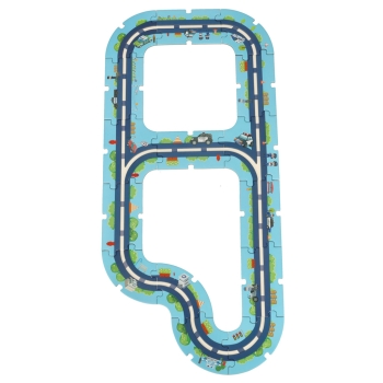 Tor samochodowy puzzle policja auto z napędem znaki drogowe ulica miasto 47 elementów