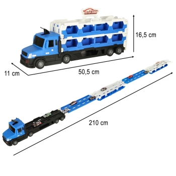TIR Laweta samochód transporter pojazd składany XXL 10 aut niebieski