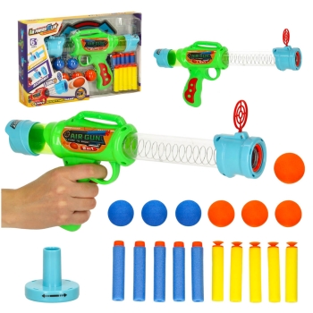 Pistolet wyrzutnia karabin na bezpieczne naboje miękkie kulki piankowe 2w1