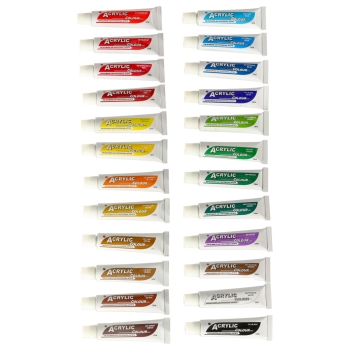 Farby akrylowe w tubkach tubce duży zestaw 24x12ml kolory