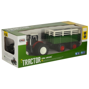 Traktor RC zdalnie sterowany ciągnik rolniczy z przyczepą pilot farma prezent 2,4G 3,7V 500mAh