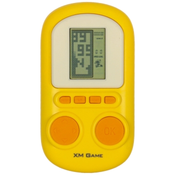Gra elektroniczna zręcznościowa mini konsola przenośna kieszonkowa tetris żółty