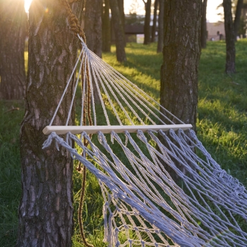 Hamak ogrodowy boho siatka frędzle leżak wiszący makrama 200cm Szary