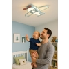 Lampa LED sufitowa plafon do pokoju dziecięcego ściemniana LUMELA + pilot samolot
