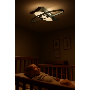 Lampa LED sufitowa plafon do pokoju dziecięcego ściemniana LUMELA + pilot samolot